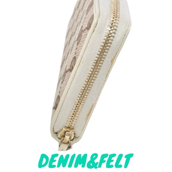 🤎GUCCI GG Beige/Off White Monogram Metal Bar Zip Around Long Wallet | PRELOVED! - Picture 11 of 16